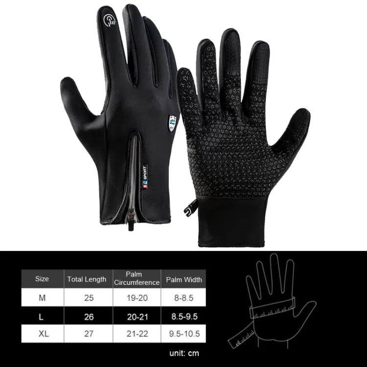 A045 Cycling Gloves Touch Screen Windproof Waterproof Sport Keep Warm Gloves, Size: L(Gray)