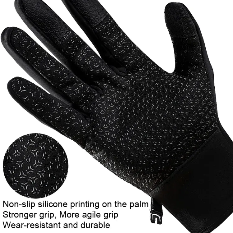 A045 Cycling Gloves Touch Screen Windproof Waterproof Sport Keep Warm Gloves, Size: L(Gray)