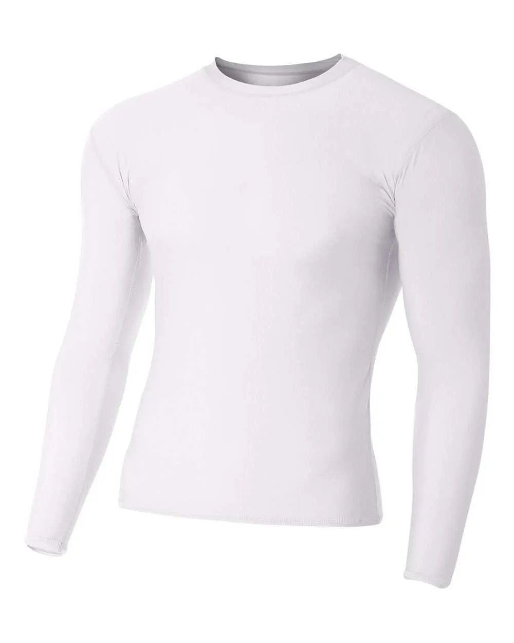 A4 NB3133 Youth Long Sleeve Compression Crew - White