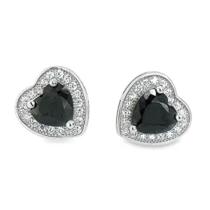 A400 Bright Heart With Black Center Post Earrings