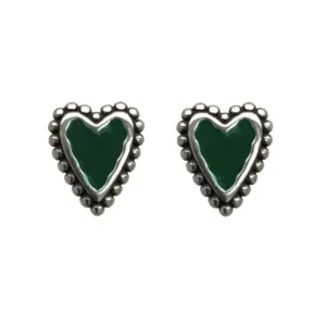 A533 Green Heart Earrings