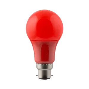 A60 7W BC & B22 Globes Red LED