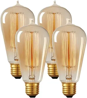 A60 E27 Filament Bulb Amber 4 Pack