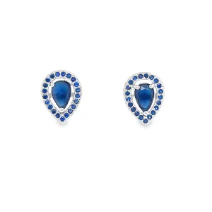 A624 Navy Blue Drop Post Earrings