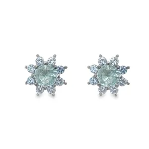 A676 Star Blue Diamond Accent Post Earrings