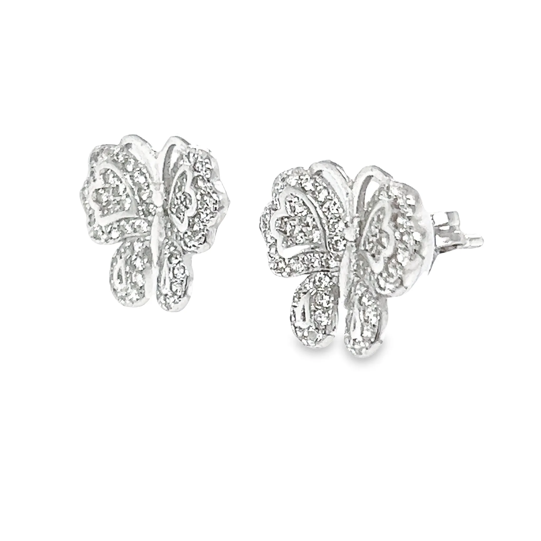 A777 Butterfly with CZ Post Earrings