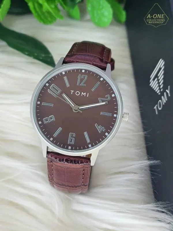 Aa1 Tomi Stylish Watch Leather Strap Watch With Box