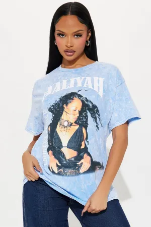 Aaliyah Graphic Washed Tee - Blue