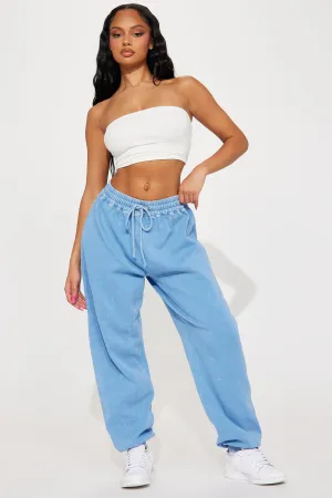 Aaliyah Washed Lounge Jogger - Blue