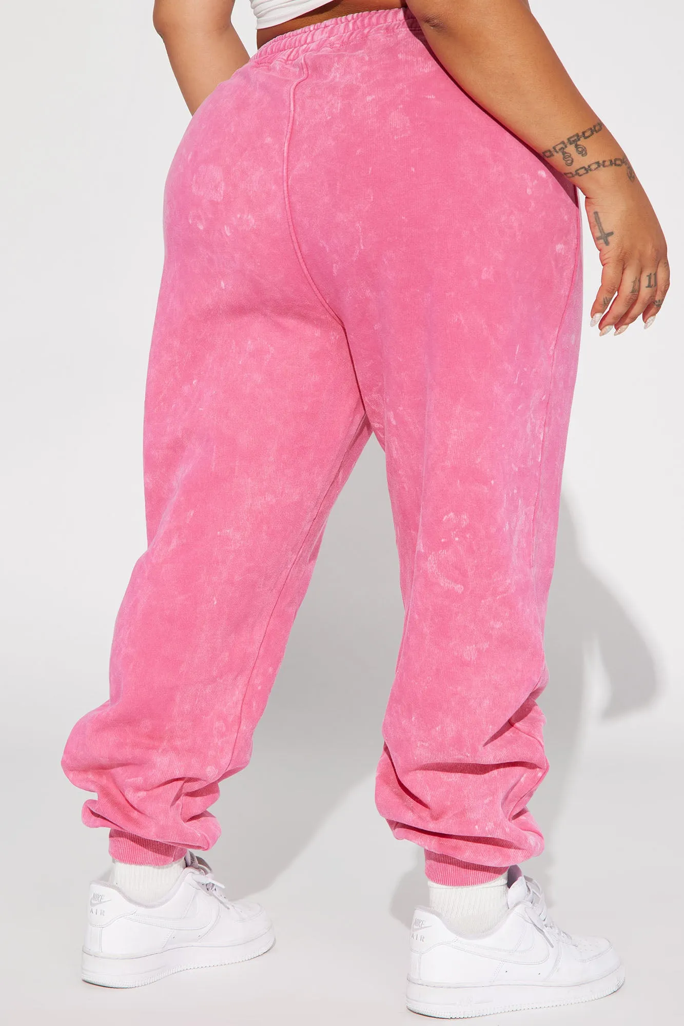 Aaliyah Washed Lounge Jogger - Fuchsia