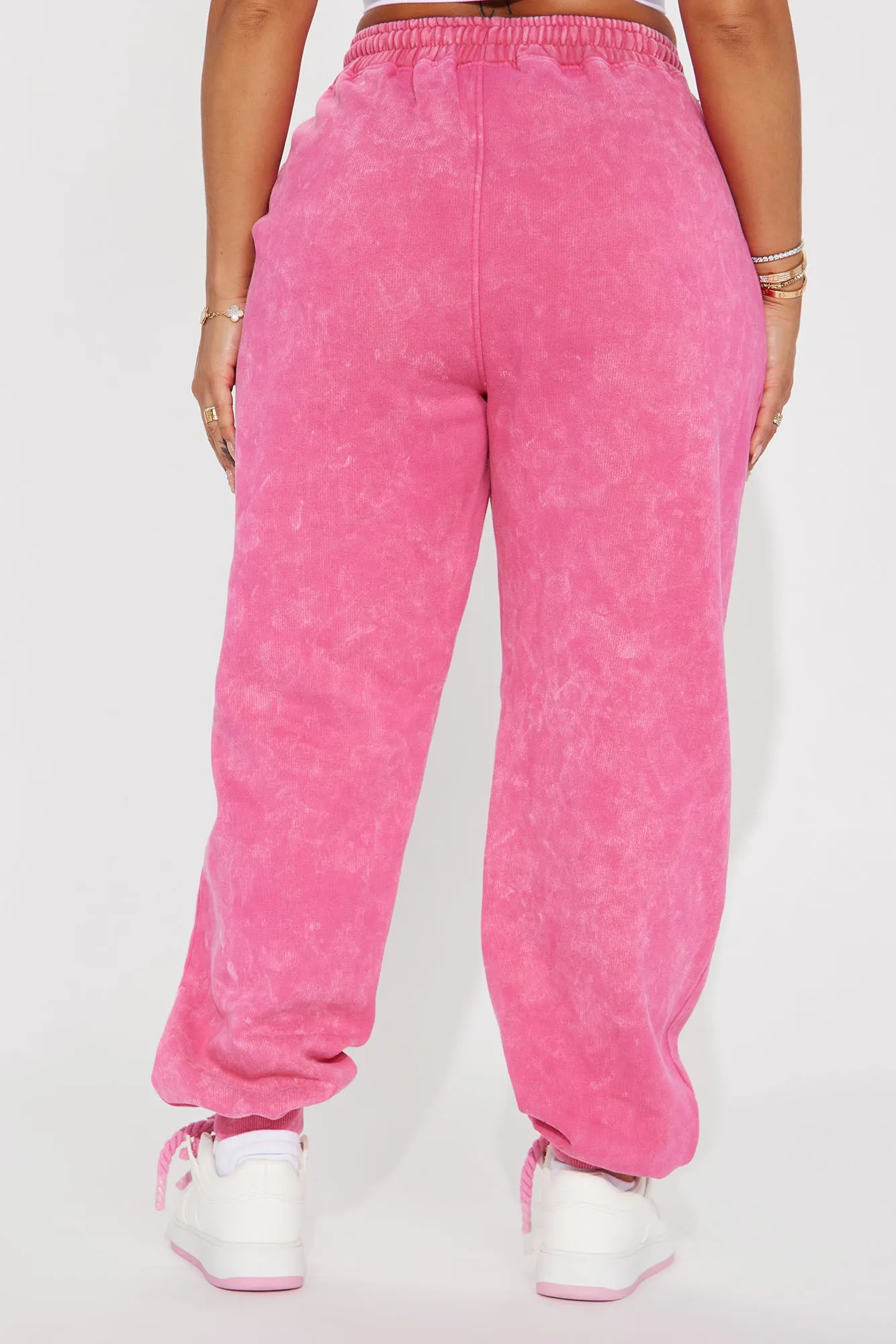 Aaliyah Washed Lounge Jogger - Fuchsia