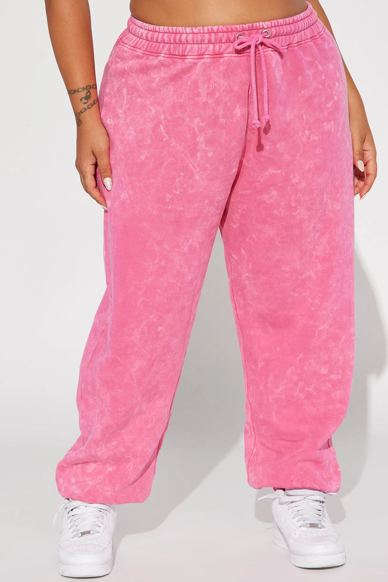 Aaliyah Washed Lounge Jogger - Fuchsia