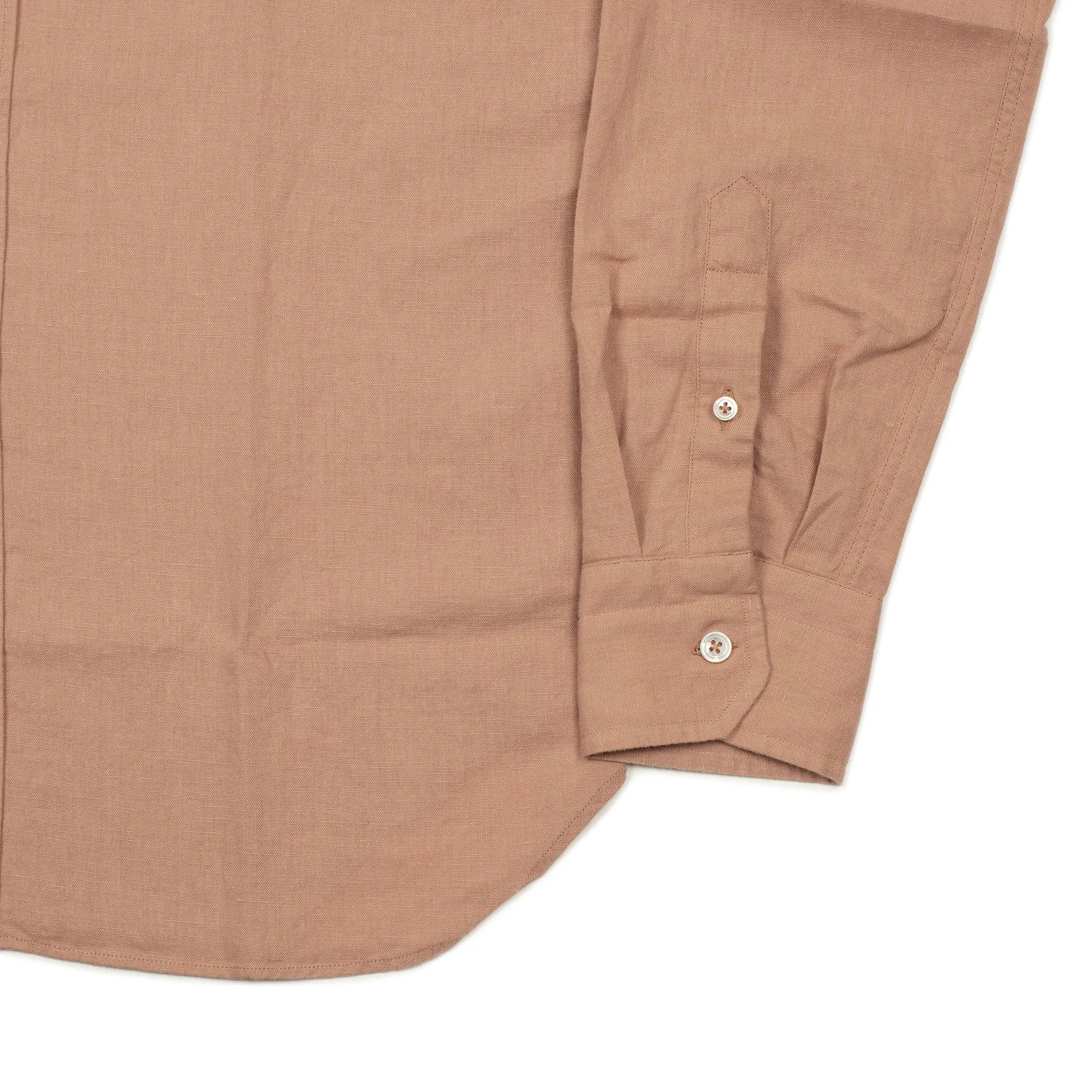 AAmberes long-sleeve club collar shirt in blush pink linen cotton