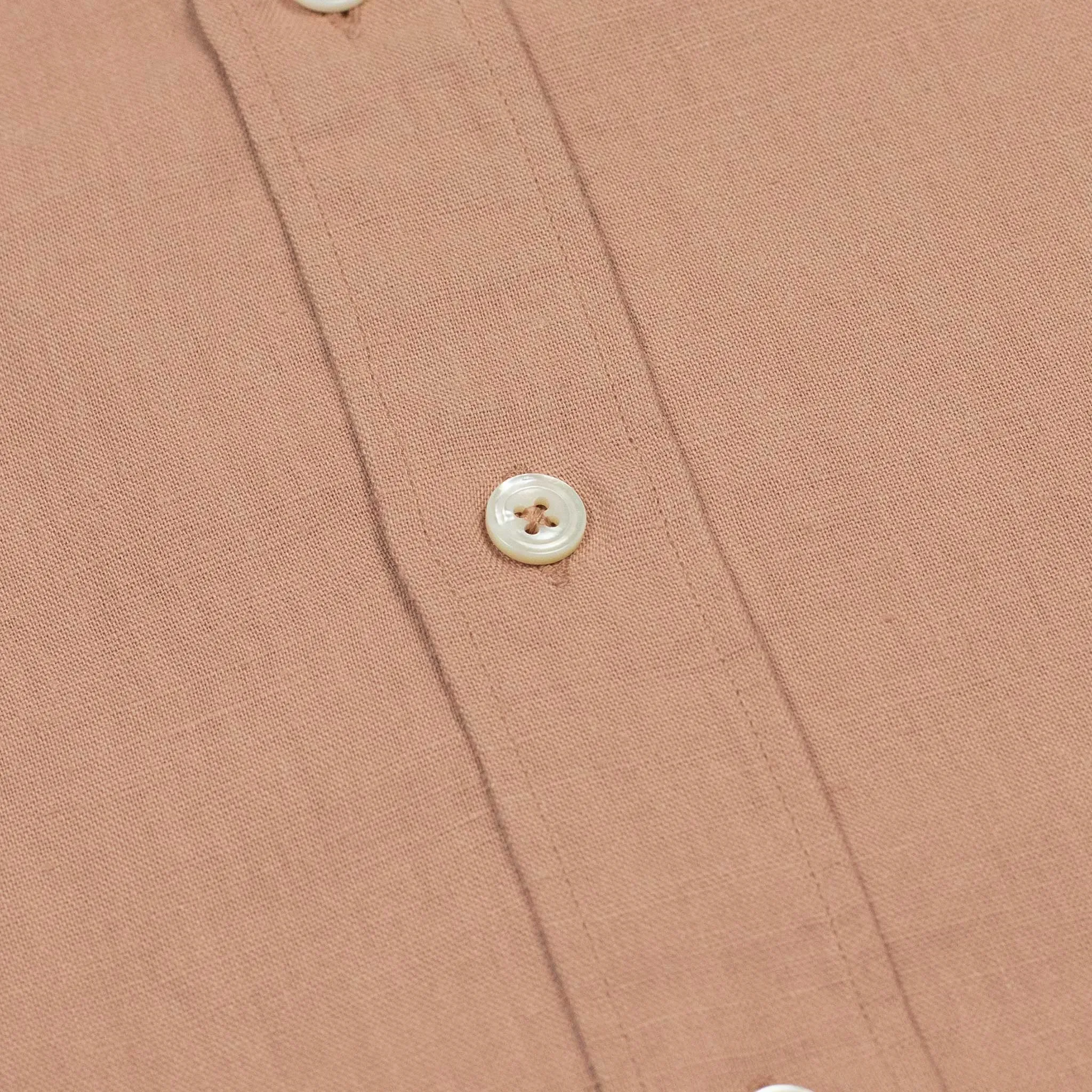 AAmberes long-sleeve club collar shirt in blush pink linen cotton