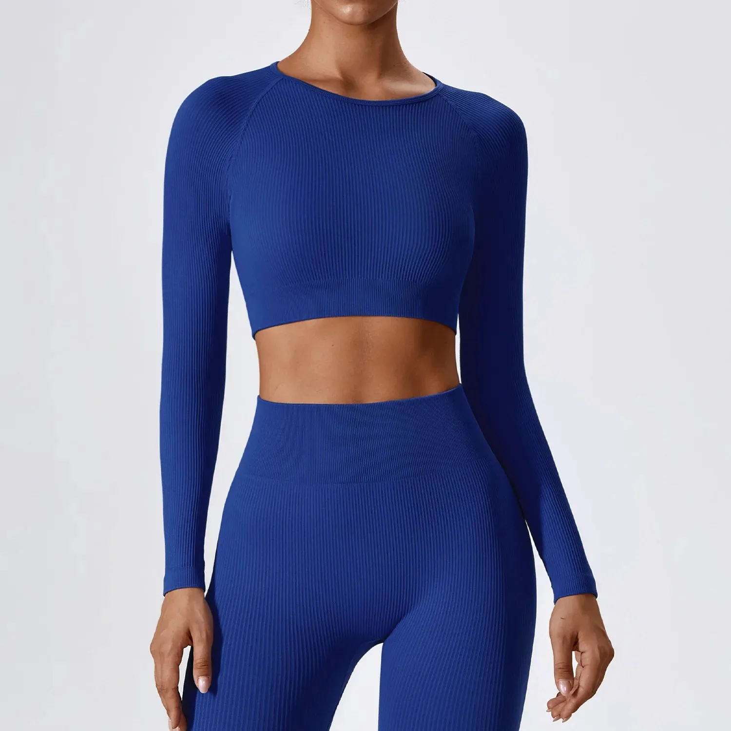 A&A Long Sleeve Ribbed Gym Top