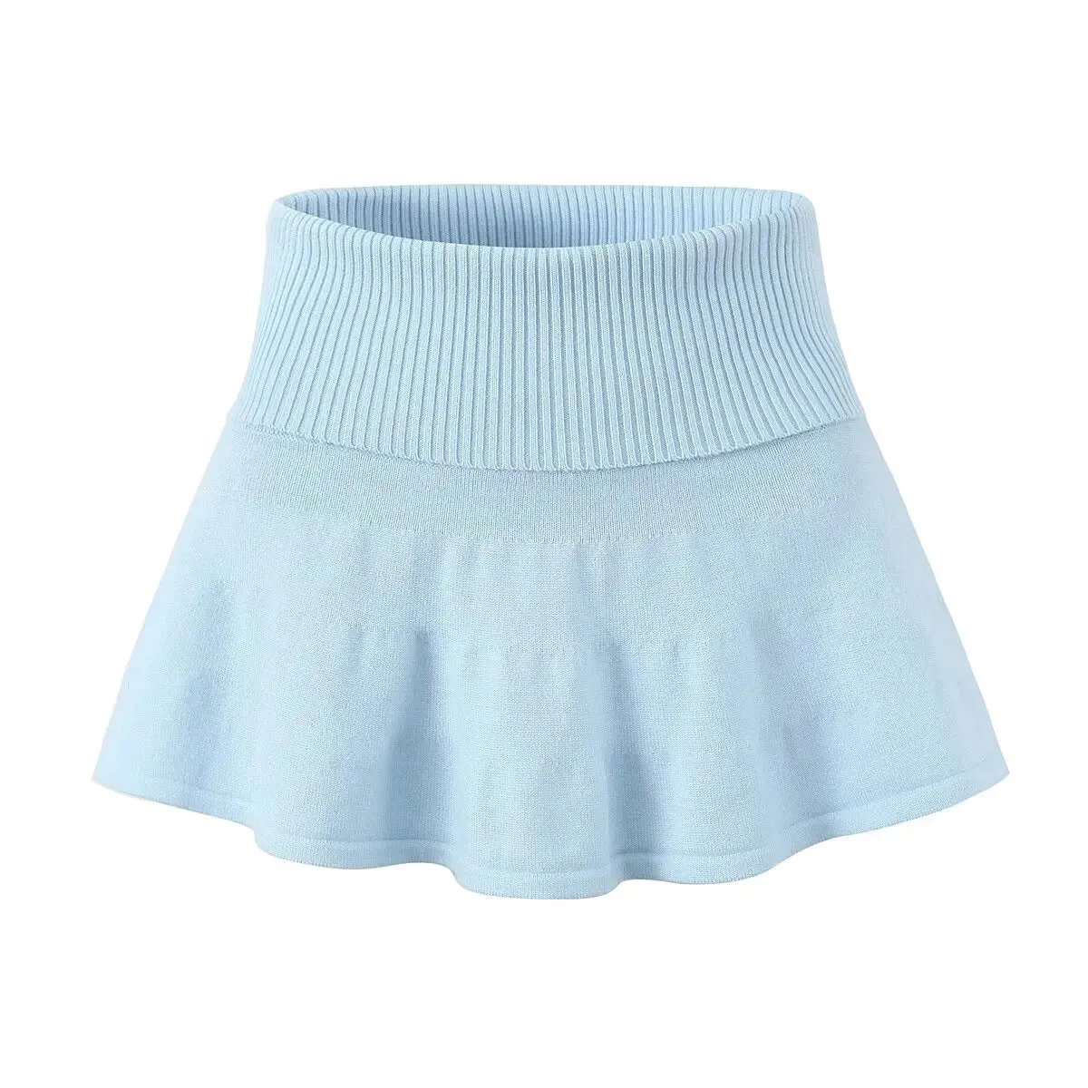 A&A Sandro Knitted Mini Fold Over Skirt