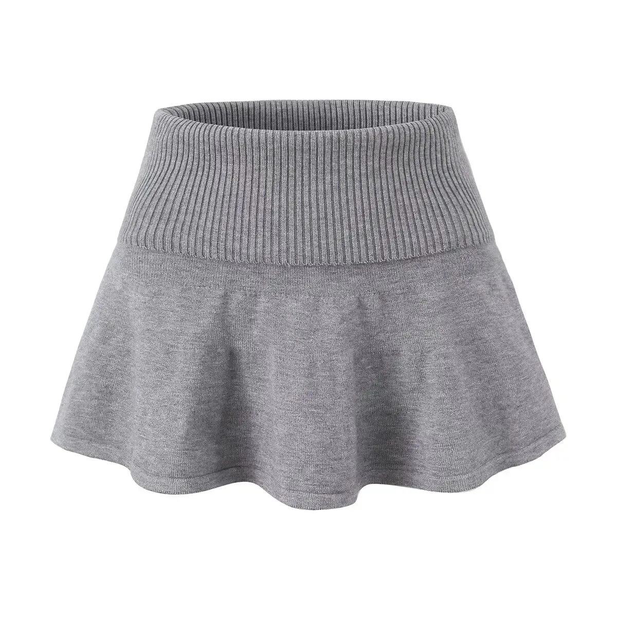 A&A Sandro Knitted Mini Fold Over Skirt