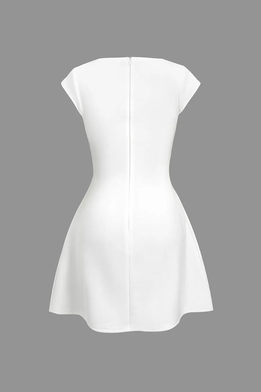 A&A Square Collar Cap Sleeve A-line Mini Dress