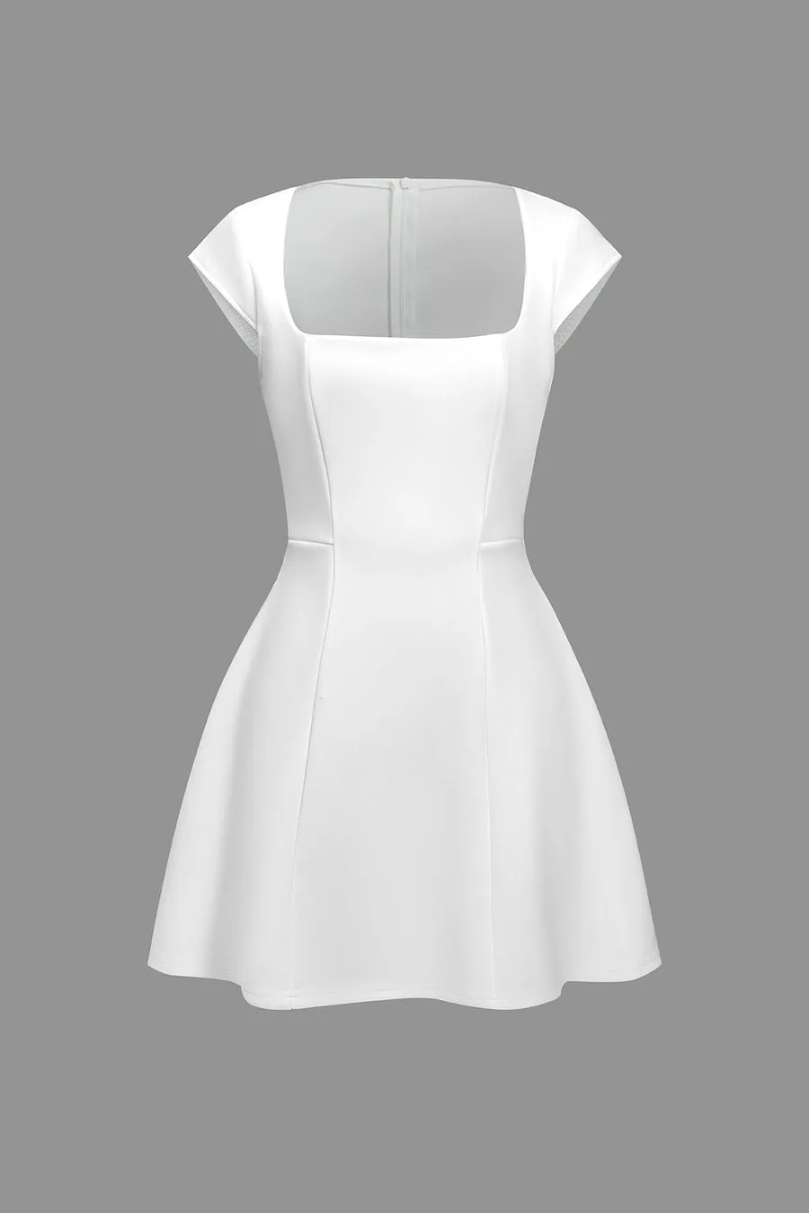 A&A Square Collar Cap Sleeve A-line Mini Dress