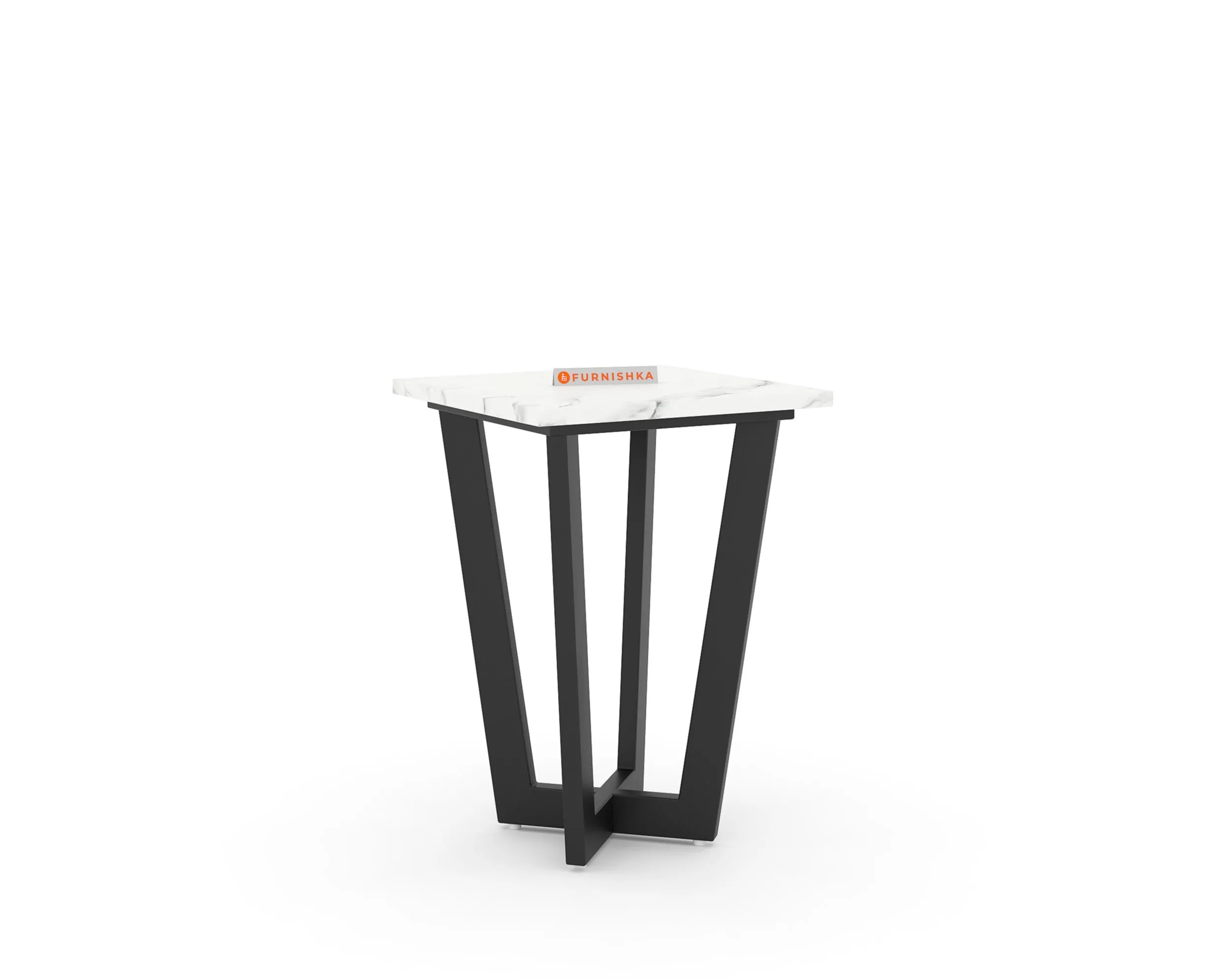 Aanvo Marble Top Side Table In Black Finish