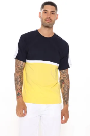 Aaron Colorblocked Short Sleeve Tee - Yellow/combo