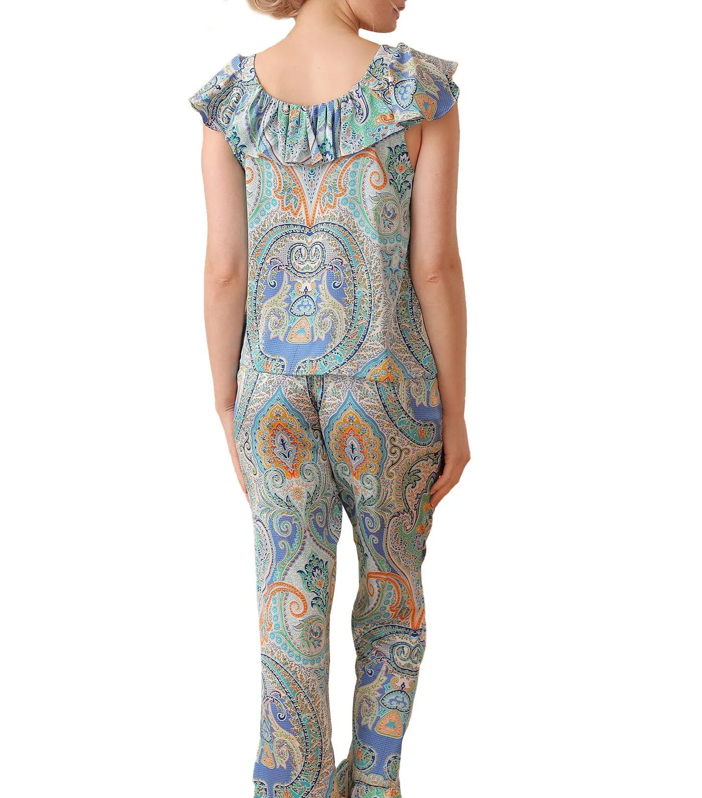 Abby Pajama Set in Blue Multicolor