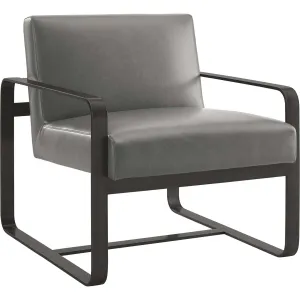 Abdiel Leather Armchair Gray