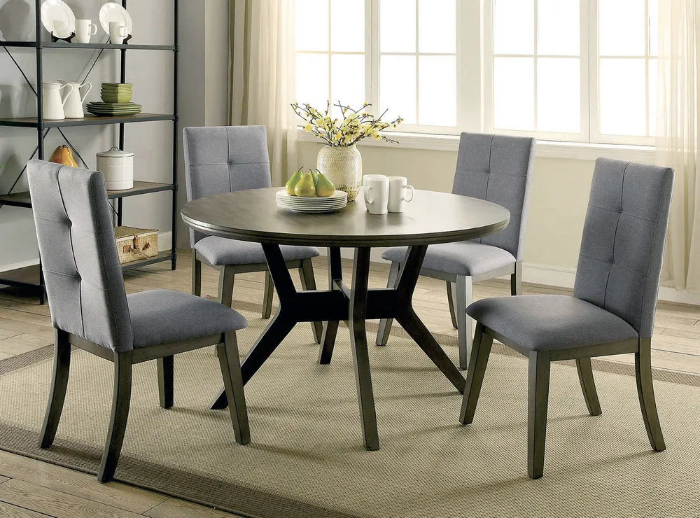 Abelone 2 Light Gray Fabric/Wood Side Chairs