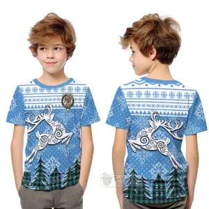 Abercrombie Clan Christmas Kid T-Shirt Celtic Reindeer Style