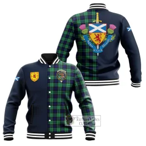 Abercrombie Tartan Baseball Jacket Alba with Scottish Lion Royal Arm Half Style