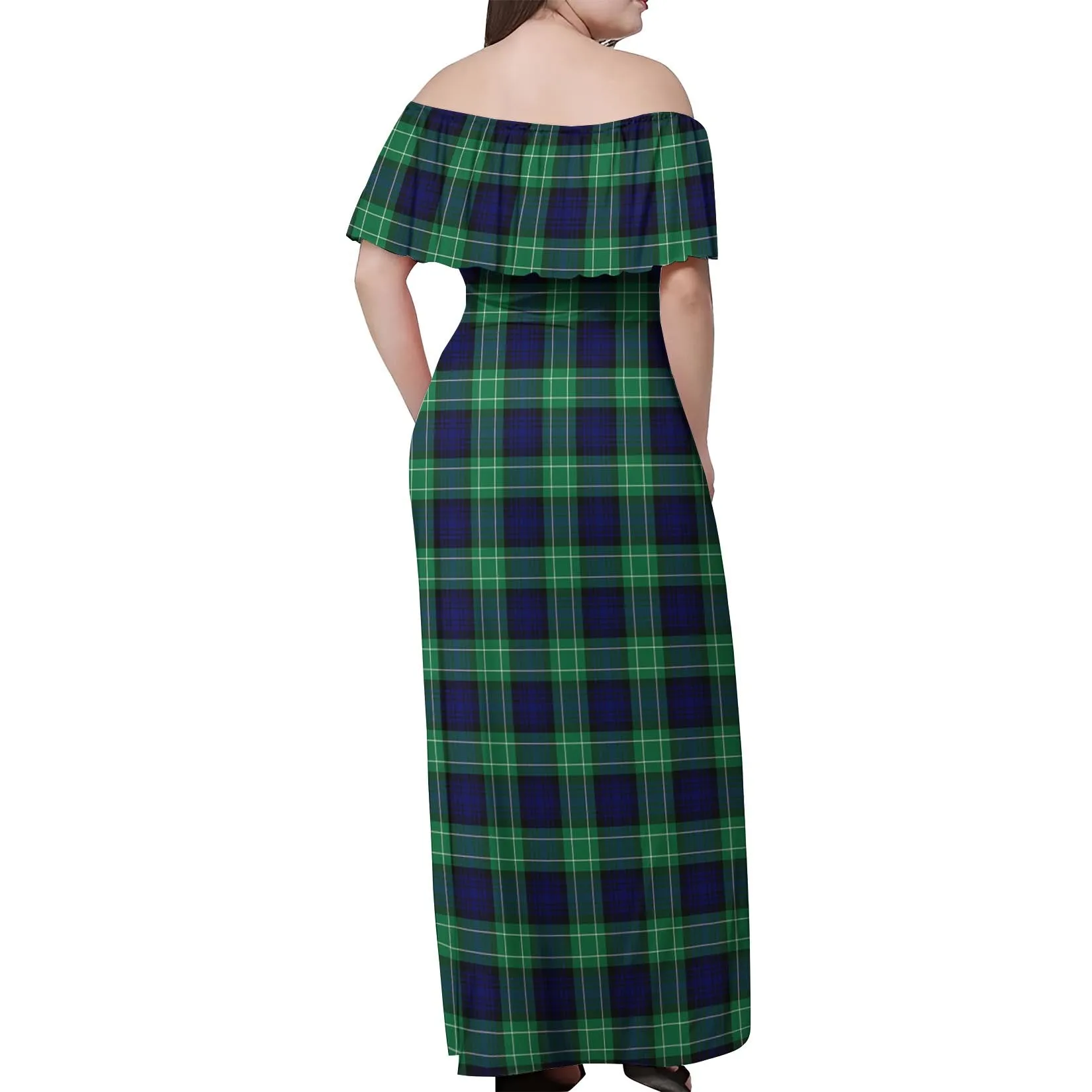 Abercrombie Tartan Off Shoulder Long Dress