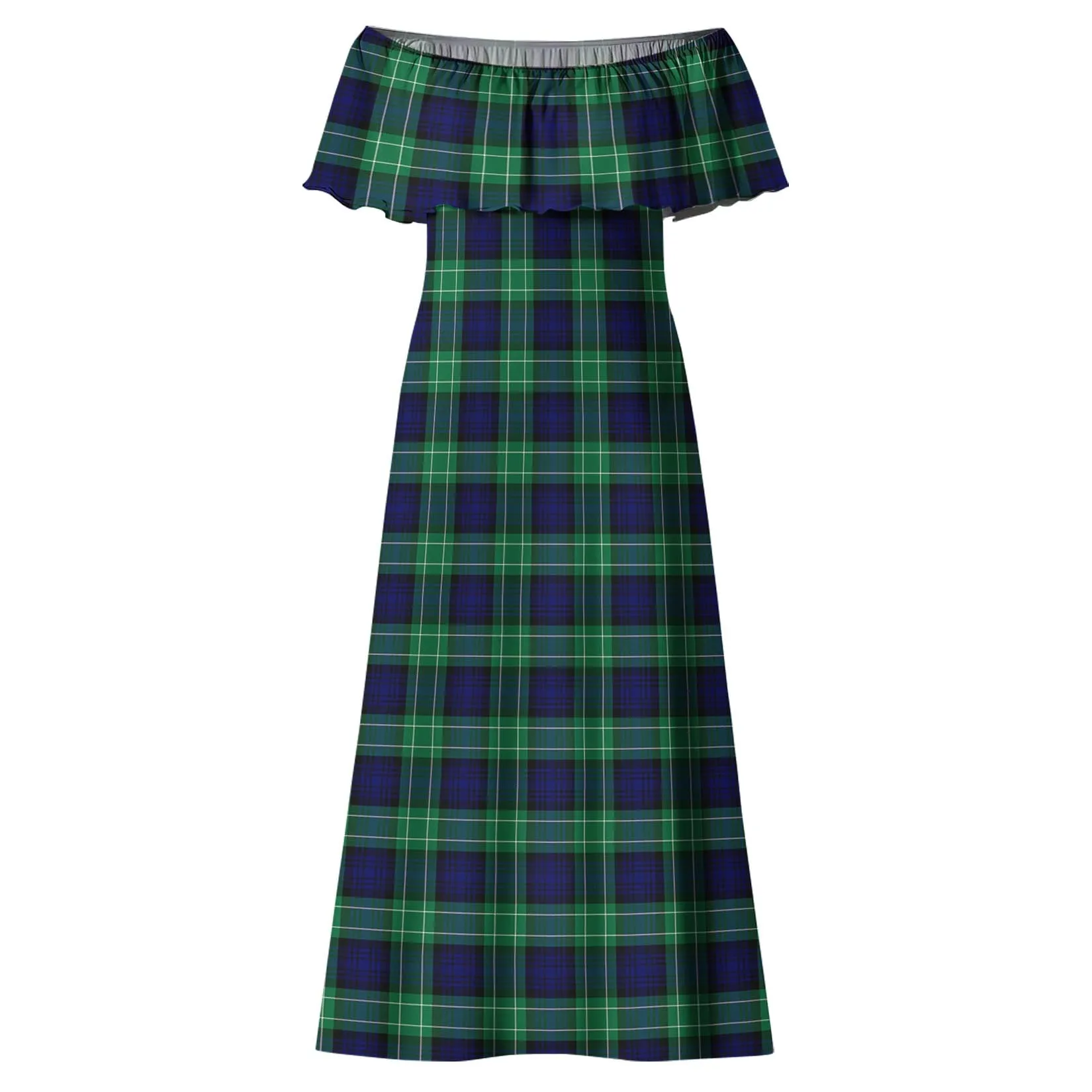 Abercrombie Tartan Off Shoulder Long Dress