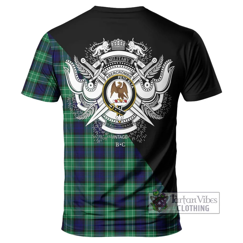 Abercrombie Tartan T-Shirt with Family Crest and Military Logo Style