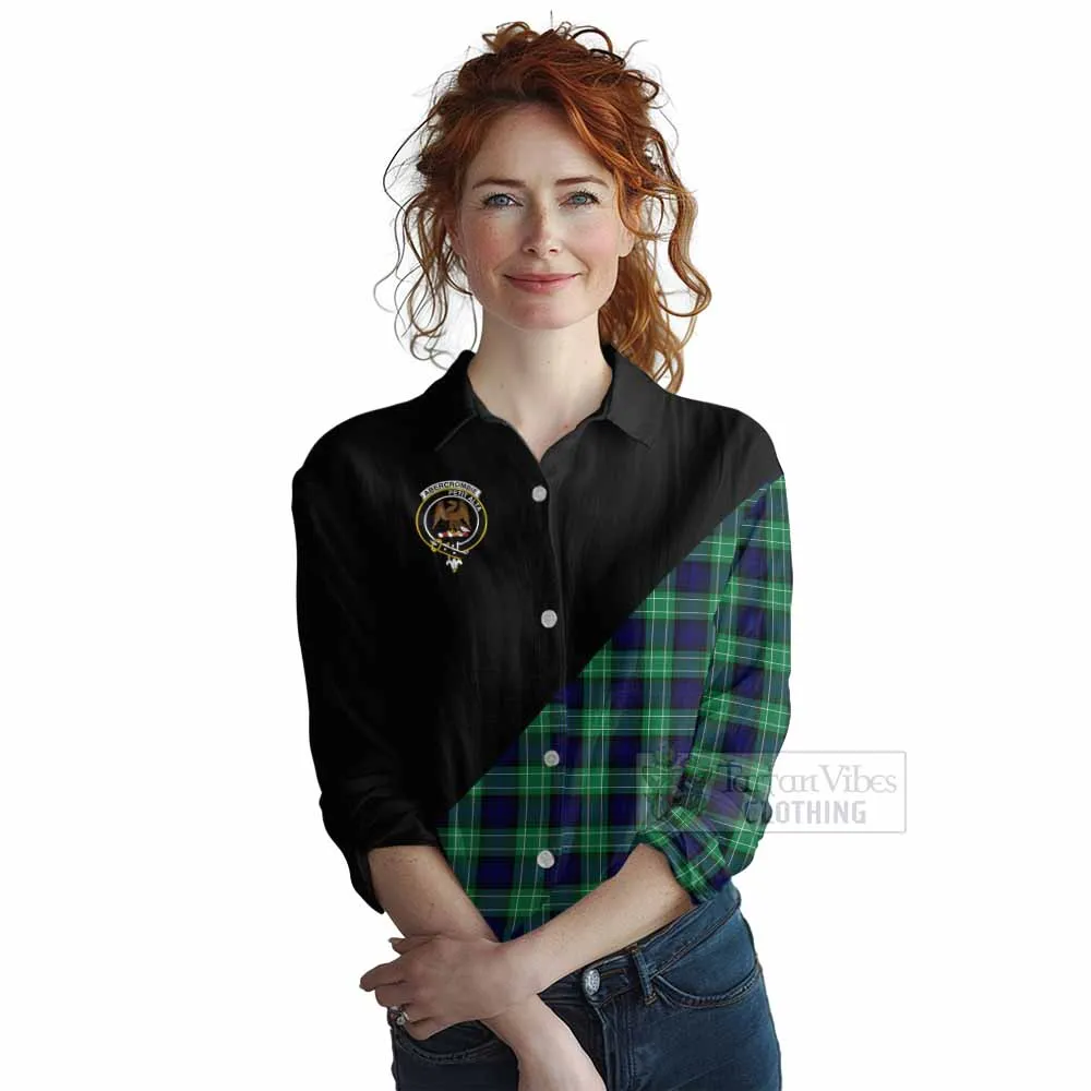 Abercrombie Tartan Women's Casual Shirt with Family Crest and Military Logo Style