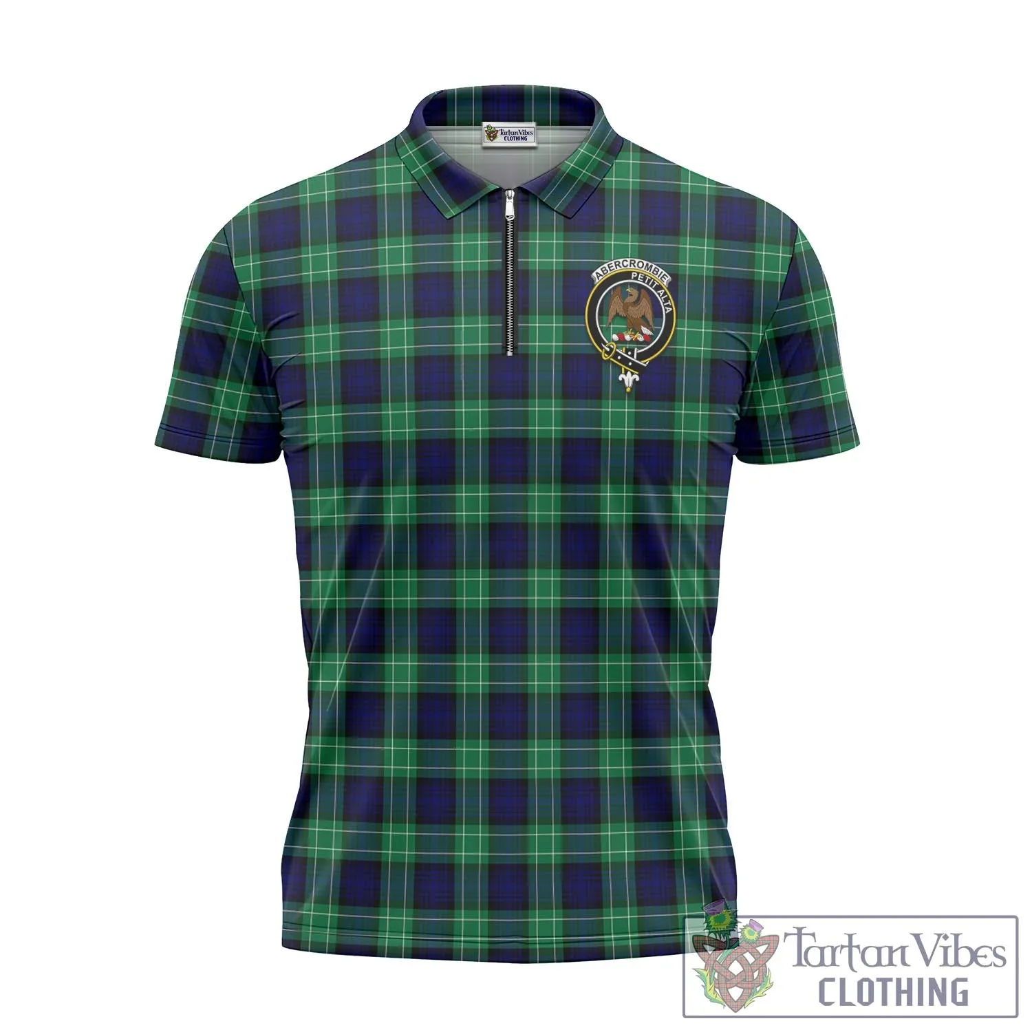 Abercrombie Tartan Zipper Polo Shirt with Family Crest