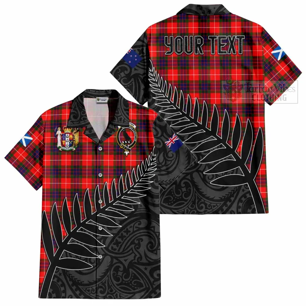 Abernethy Crest Tartan Short Sleeve Button Shirt with New Zealand Silver Fern Half Style