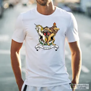 Abernethy Family Crest Cotton Men's T-Shirt with Scotland Royal Coat Of Arm Funny Style