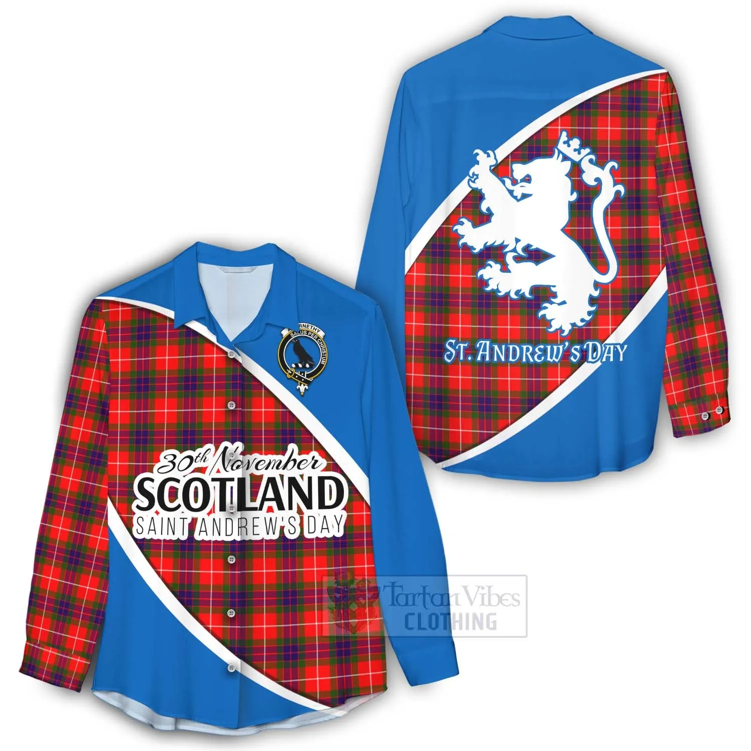 Abernethy Family Crest Tartan Women's Casual Shirt Celebrate Saint Andrew's Day in Style