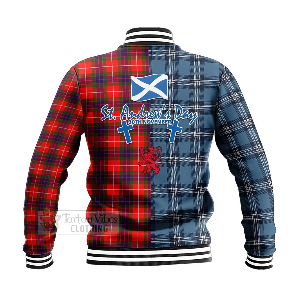 Abernethy Tartan Baseball Jacket Happy St. Andrew's Day Half Tartan Style