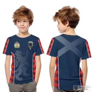 Abernethy Tartan Kid T-Shirt with Family Crest and Lion Rampant Vibes Sport Style