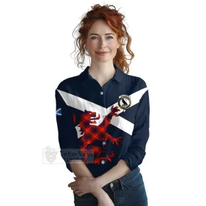 Abernethy Tartan Lion Rampant Women's Casual Shirt Proudly Display Your Heritage with Alba Gu Brath and Clan Name