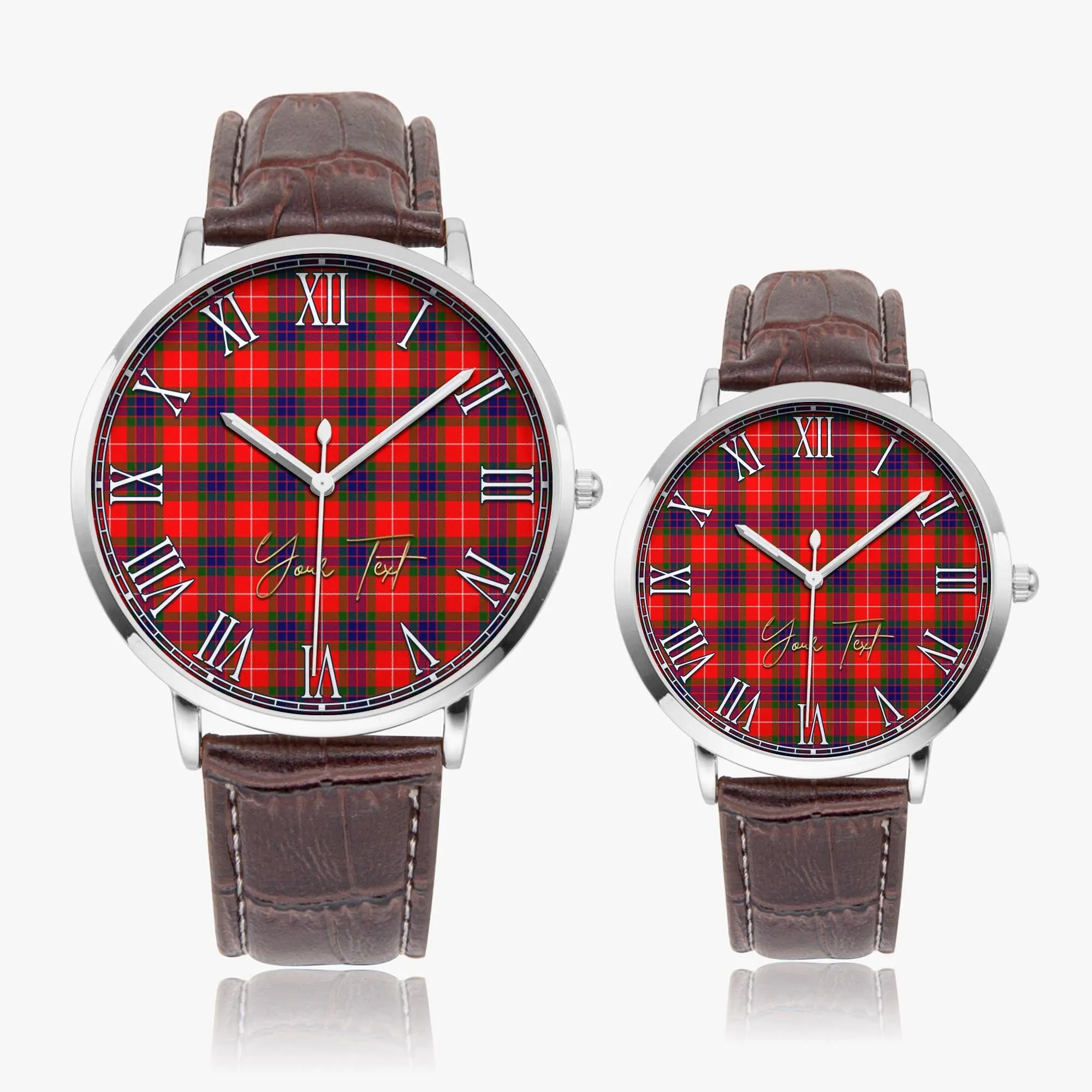 Abernethy Tartan Personalized Your Text Leather Trap Quartz Watch