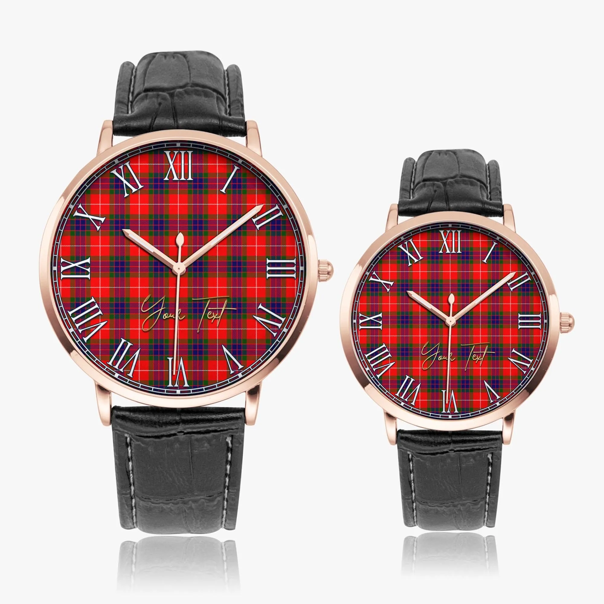 Abernethy Tartan Personalized Your Text Leather Trap Quartz Watch