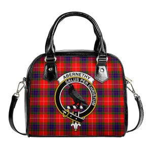 Abernethy Tartan Shoulder Handbags with Family Crest