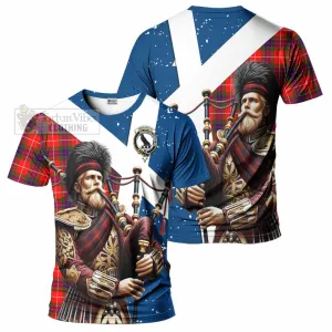 Abernethy Tartan T-Shirt with Family Crest Scottish Bagpiper Vibes