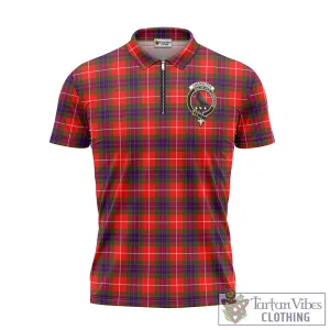 Abernethy Tartan Zipper Polo Shirt with Family Crest