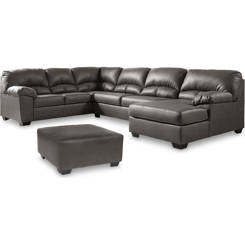 Aberton 3-Piece Sectional with Chaise and Ottoman