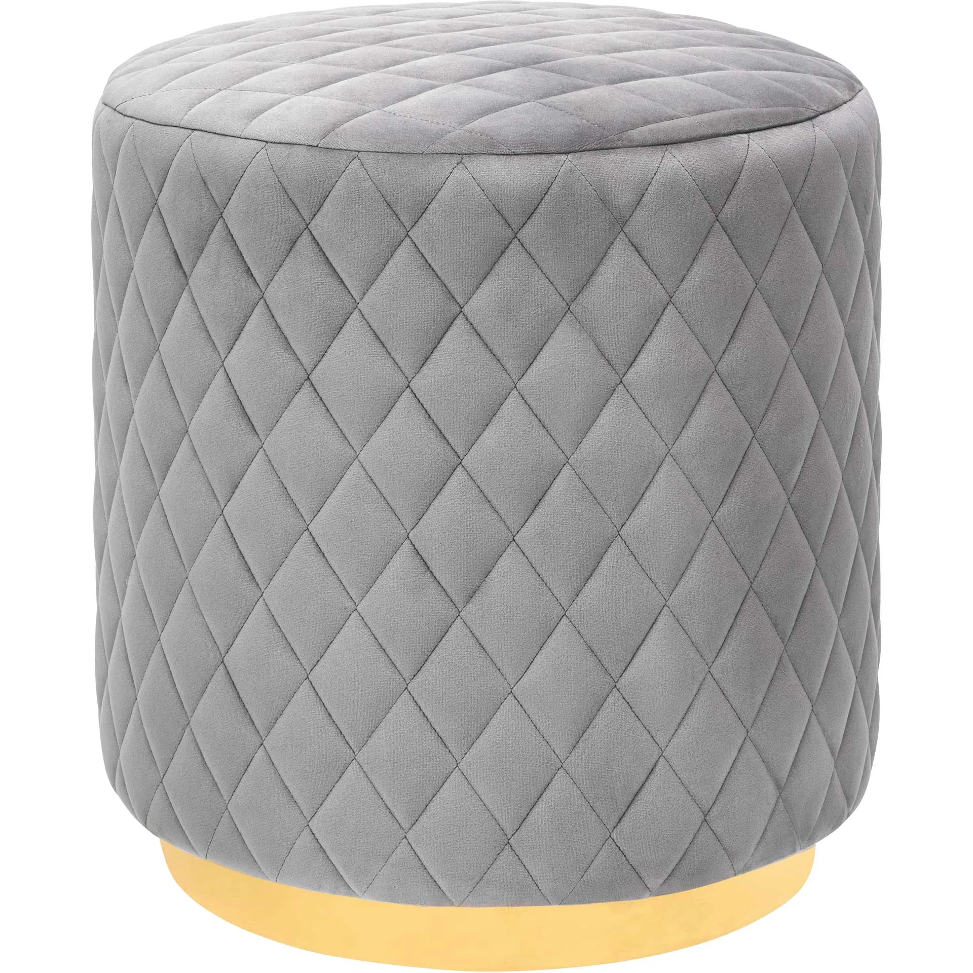 Abey Velvet Ottoman Gray