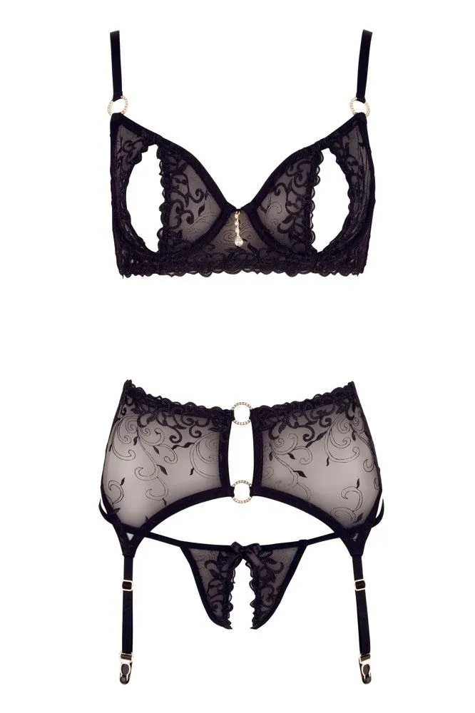 Abierta Fina Bra Set with Slits in the Cups