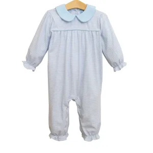 Abigail Romper- Light Blue Stripe